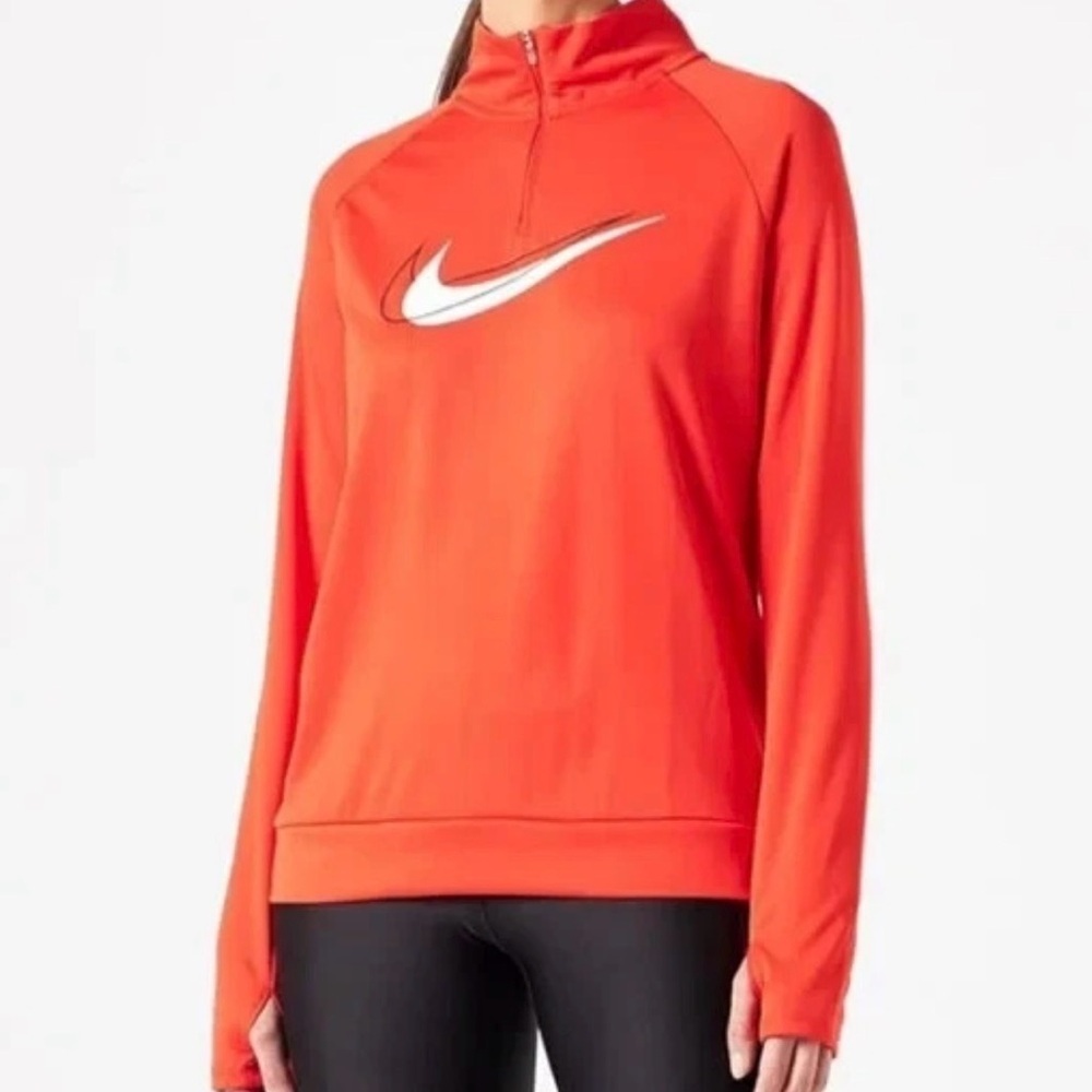 Women's NIKE Running Dri-Fit Quarter Zip Pullover DJ6984-673 Size Large Red